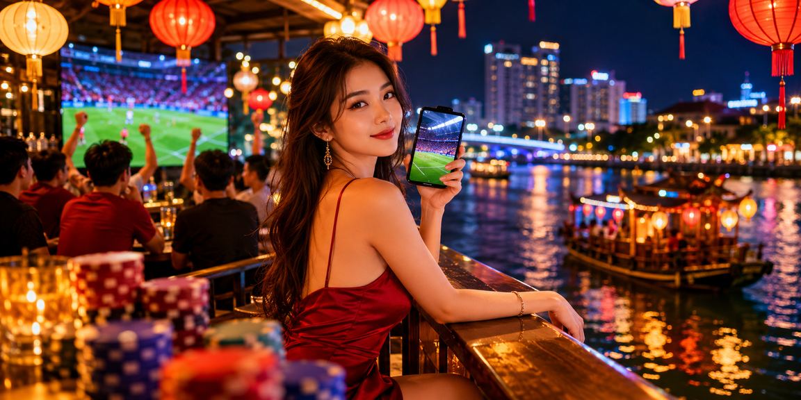 Người hâm mộ bóng đá tại Hà Nội theo dõi kèo cược dưới ánh đèn lồng rực rỡ
